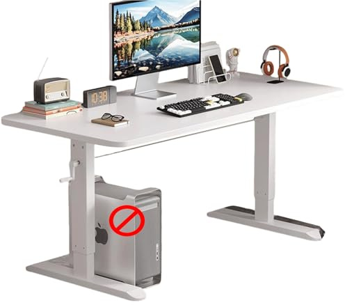 XIGOUZIQU Mesa de Ordenador,Mesa Escritorio Oficina en CAS Gaming Altura elevable Montaje Sencillo Ahorro de Espacio de Ordenador, Oficina, Dormitorio, Habitación, Estudio(White1,90cm(35.43in))