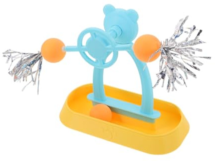 SEWOART Interactif pour Chat D’Intérieur Moulin à Vent en Plastique Plateau Tournant Stable et Balle de Course Baguette Magique pour Chaton Stimulation de L’Exercice et Instinct de