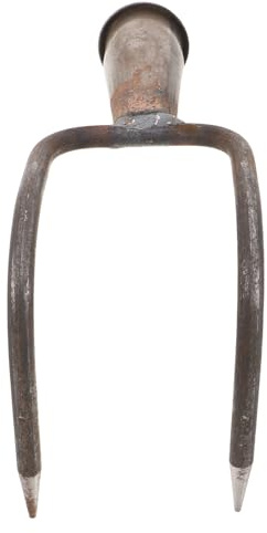 GARIOUANS Râteau à Main de Jardin Métal à Double Griffe, Outil de Jardinage Manuel Robuste pour Désherbage, Ameublissement et Plantation, Tête Compacte pour Pelouses, Parterres et Entretien