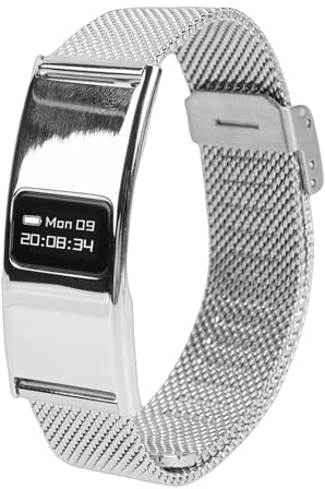 VELATEMOR Pulsera Inteligente para Hombres y Mujeres, Banda de Seguimiento de Actividad Física Portátil, Modos Multideportivos, IPX8 Resistente Al Agua, Seguimiento del Sueño (Silver)