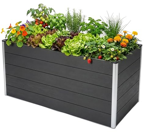 Floordirekt Aiuola rialzata, 150 x 70 x 75 cm, in WPC, resistente alle intemperie e facile da pulire, per giardino, balcone o terrazza, casos