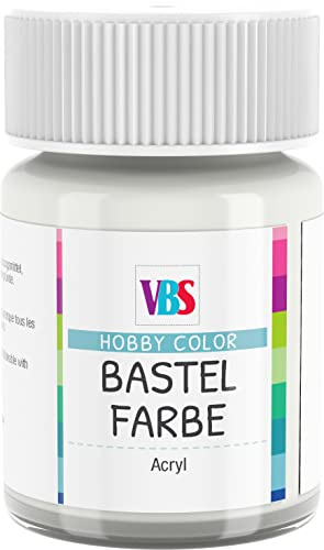 VBS Bastelfarbe 15 ml für Terrakotta Ton Wand Leinwand MDF Pappe Karton Stein deckend licht- speichel- wasserfest geruchsneutral wasserverdünnbar mischbar auf Wasserbasis lösungsmittelfrei Weiß