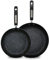 Scoville NEVERSTICK 2 Piece Frying Pan Set, 24cm & 28cm Frying, Non-Stick Frying Pans, Rapid Heat Conduction, Suitable for All Hobs Including Induction, PFOA Free, Dishwasher Safe, Aluminium, Black