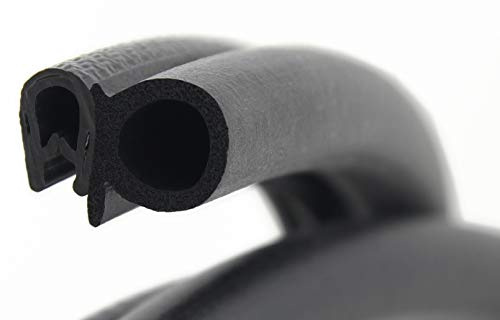 SMI-Dichtungsprofil DS19 für 1-4mm PVC mit Stahleinlage/EPDM Moosgummi selbstklemmend ohne Kleber - Kantenschutz mit Dichtung seitlich, Kantenschutzdichtprofil für Auto, Kofferraum (5 m)