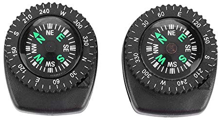 Alomejor Mini Taschen Kompass Outdoor Survival Handgelenk Kompass mit Paracord Stahlg¨¹rtel - Praktisch und Zuverl?ssig - 2er Pack