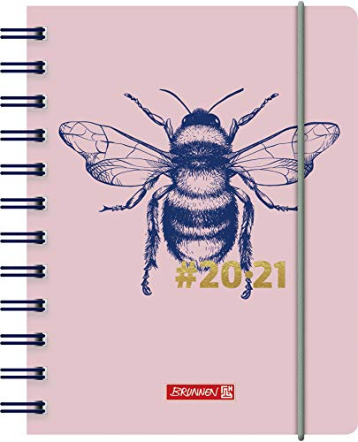 Brunnen 1071750021 „#Harmony Bumblebee“ Tageskalender/Schülerkalender 2020/2021, 1 Seite = 1 Tag, Sa. + So. auf einer Seite, Blattgröße 12 x 16 cm, A6, PP-Einband