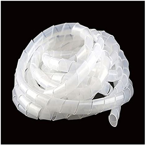 1Roll-Kabelwicklung Wickelweißweiß/Schwarze Spiral-Wrap-Ärmel-Röhre PE 4mm-30mm flammhemmende Kabel Schutzwundschlauch Kabelschlauch (Color : White, Inside Diameter : 10mm 10Meters)