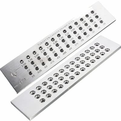 LTKJ 39 Löcher Wolframkarbid-Zugplatte für Schmuckherstellung, Runde Form, 0,26–2,80 mm, Silber