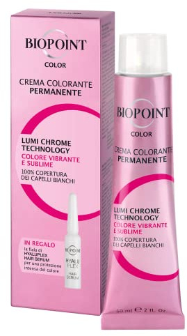 Biopoint Color - Crema Colorante Permanente con Fiala Hyaluplex Serum, Tinta per Capelli con Acido Ialuronico, Nutre, Idrata e Dona un Colore Brillante e Intenso, 60 ml