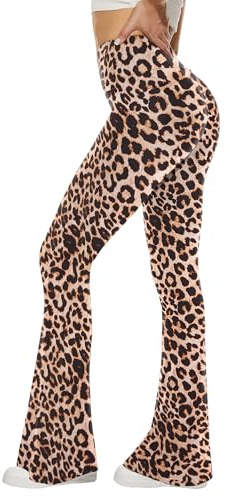 Sundwudu Pantalones de yoga acampanados negros para mujer, leggings suaves de cintura alta con corte de bota, pantalones altos y largos para mujer