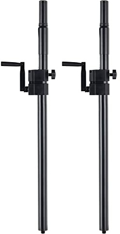 Pronomic Distanzstange/Distanzrohr M20 mit Kurbel 2x Set, Gewicht: je 3 | Distanzstangen aus Stahl, Zur Montage von Topteilen auf Subwoofer, Ausklappbare Kurbel zur Höheneinstellung, 3 kg
