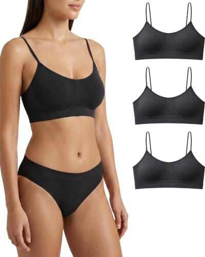 Risalti Reggiseno Senza Ferretto Spalla Stretta 3 pz - Bralette Donna Senza Cuciture ed Etichette, Reggiseno Donna in Microfibra Elasticizzata, Brassiere, Top Morbido, Intimo - Made in Italy