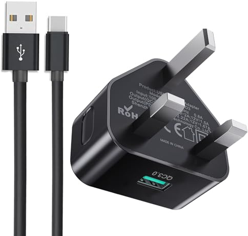 Samsung Phone Fast Charger Plug and Cable,USB Type C Charger and Plug 18W/15W Fast Charge for Galaxy A14/A13/A15/A04s/A05s/A02s/A03s/A10/A12/A33/A34/A35/A51/A52/A53/A54/A55/S23/S22/S21/S20/S10/S9/S8