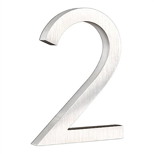 BANGHA Hausnummer,Hausnummernschild 15 cm große Silberne Außenhausnummer for den Außenbereich, schwebende Moderne Wohnungstürnummern for Zuhause, Außenadressenschild (Color : 2, Size : 15cm)
