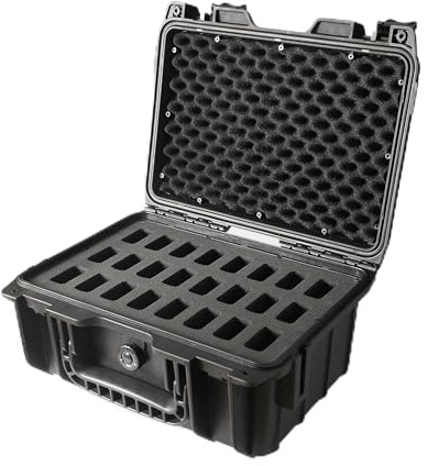Cavol AC03 Etui à Couteaux pour 24 Couteaux pliants,Etui de Rangement pour Couteaux de Poche Organisateur de boîte de Rangement étanche,Collection de Couteaux pliants étui Protecteur (noir-24)