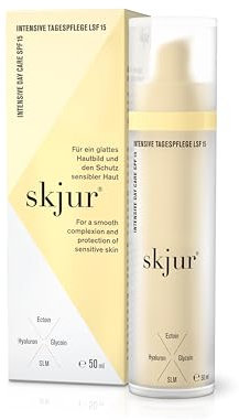 Skjur intensive Tagespflege mit LSF 15 - Moisturizer Face Care - Gesichtscreme Damen - Gesichtspflege mit Ectoin, Glycoin, Hyaluron, SLM & Zinkoxid - Tagescreme Gesicht - vegane Skincare (50ml)