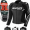 SHIMA Bandit 2.0 Motorrad Jacke Herren mit Protektoren AirForce Rückenprotektor Leder Motorradjacke Sommer Schulter Protektor Ellbogen Lederjacke Schutzjacken Motorradkombi Stadt (Männer, Schwarz, 56)