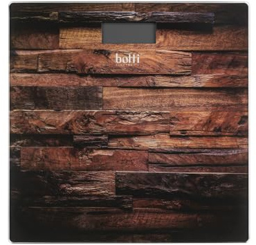 Botti Cedar balanza de baño electrónica | Gran rango de medición hasta 180 kg | Alta precisión de 100 g | Pantalla LED | Apagado automático | Diseño compacto | Vidrio templado para durabilidad