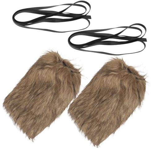 1 Satz Retro Beinstulpen, Wikingerstiefel, Braun, Polyester, Unisex, Multi-Sport, Festivals & Events Rollenspielzubehör Nordischer Krieger NPC Kostüm