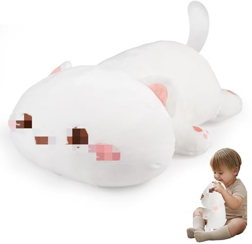 Dekewe Plüschtier Katze, 40cm Plüschtier Flauschiges Stofftier, Kuscheltier Ausgestopftes Tier Plüschkissen Spielzeug Geschenk gefüllt für Kinder Mädchen Jungen, Schmusetier für Kuscheltierliebhaber