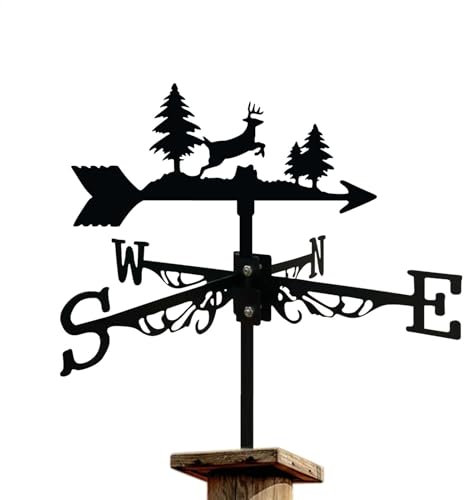 Windfahne – Hirsch Metall Wetterfahne – Weihnachten Rentier Metall Gartenstecker Laufender Hirsch Wetterfahne Ornament für Outdoor Garten Hof Terrasse Bauernhof