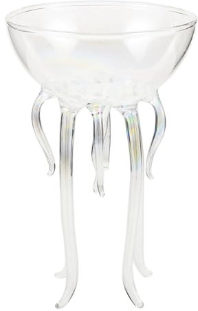 DECHOUS Creative Colorful Octopus Jellyfish Martini Cocktail Glass, 150ml Glass Wine Goblet for Parties and Weddings, Reusable Decorative Stemmed Drinkware for Home Bar and Festival Use