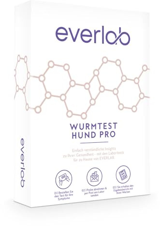 EVERLAB Wurmtest Hund Pro – Umfangreiche Untersuchung auf Parasiten und Würmern| Einfache Probenabnahme| Stuhltest | Selbsttest für Zuhause