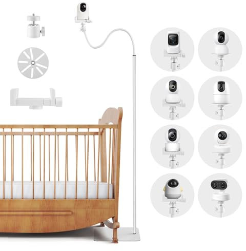 Gxpjycfob Soporte Universal para Vigilabebés, Altura Regulable de 90-170 cm, Soporte para Cámara Monitor de Bebé con Palo Flexible y Tornillo 1/4, Compatible con La Mayoría de Vigilabebés