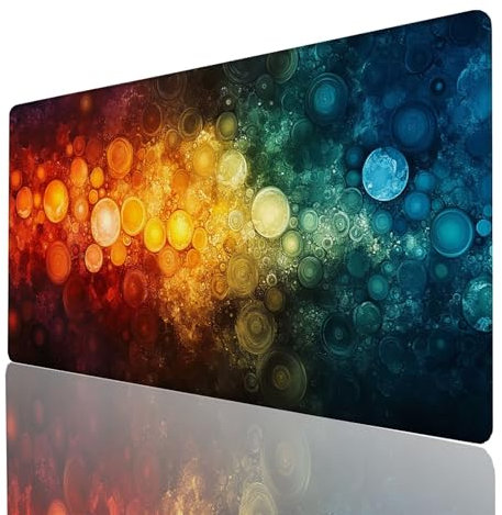 Alfombrilla Ratón Arte en color, Alfombrilla Gaming Abstracto, Impermeable Tapete Escritorio 1400 x 600 x 3mm Compatible con Raton Inalambrico y Teclado Inalambrico, Mousepad para Portatil 5772-GYL