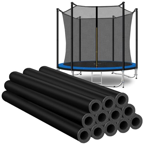 Trampolin Stangenschutz Polster für Trampolinstangen 12 Stück 90cm | Gummi, Wetterfest & Stoßdämpfend | Trampolin Zubehör