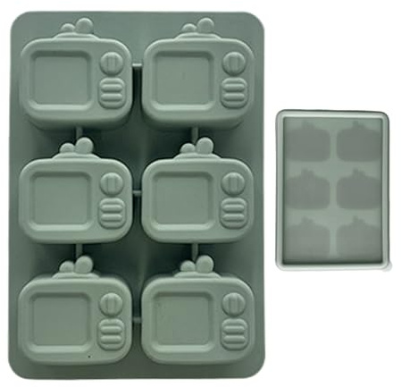 Moldes de Hielo de Silicona - Molde Para Hielo En Forma De Televisor Con Tapa,Herramienta Reutilizable para Bebidas con Tapa y 6 Cavidades para Hogar Cocina Restaurante Clima Caluroso
