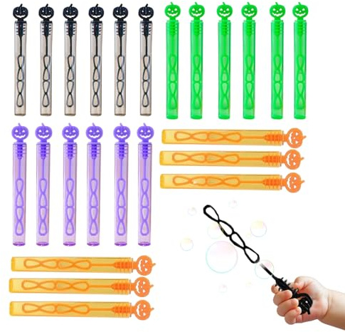 Lot de 24 bâtons à Bulles de Savon pour - pour Halloween - Jouet de Remplissage pour activités de fête, Cadeaux en Plein air, Salle de Classe, été, Anniversaire