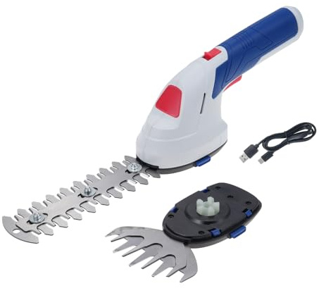 Aumotop Elektrische Heckenschere, Rasenschere, Doppeltes Sicherheitsdesign für die Gartenpflege, Vielseitig Einsetzbar für den Garten, Wiederaufladbarer Strauchschneider, SK5-Klinge, Heimgärtner,
