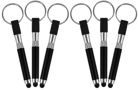Healifty Set 6 Penne Stilo Capacitive Portachiavi Simpatico Mini Stilo per Telefono Touchscreen Portachiavi a Cerchio Smartphone e Tablet