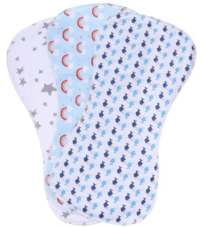 WATIIFUFU 3 Paños para Eructar de Algodón para Ñiño y Madre, Toallas Ligeras y Plegables para Mantener la Ropa Seca, Obsequio Adecuado para Baby Shower Varios estilos