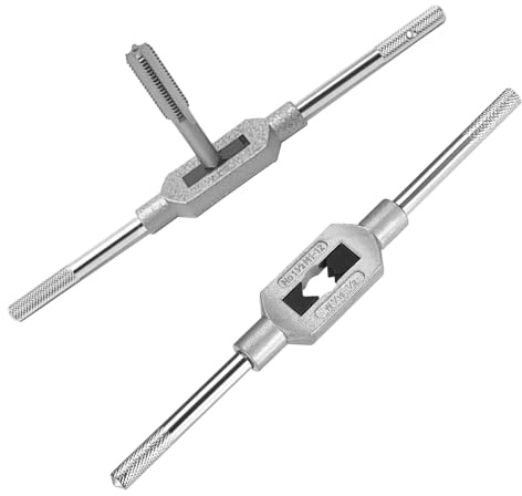 Yeeliv Adjustable Tap Wrench Handle for Metric M1-M12 Taps - Thread Tap Holder Reamer Hand Tapping Tool with Zinc Alloy Construction for Machinist Repair