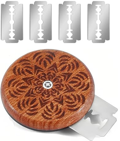 Boulangers Slashing Outil,Outil de Coupe de Pain,Couteau à Pain Rond avec 5 Acier Inoxydable Lames,Convient pour la découpe, la gravure et le bricolage,Conception rétractable