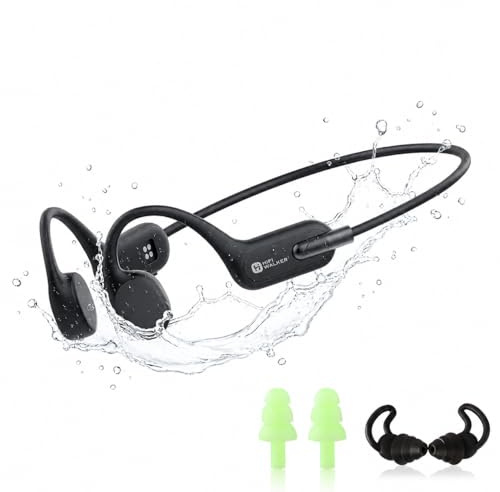 HIFI WALKER T10 Air Swimming Headphones with 32GB MP3 Player, IPX8 Waterproof Bone Conduction Headphones, Bluetooth 6.0 Open-Ear Design for Running and Cycling