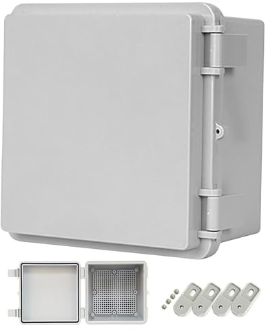 Nimblyne Boîte de distribution étanche IP66, 150 x 150 x 90 mm, pour utilisation en extérieur, armoire électrique extérieure avec accessoires de montage mural, boîte de jonction en saillie, boîtier