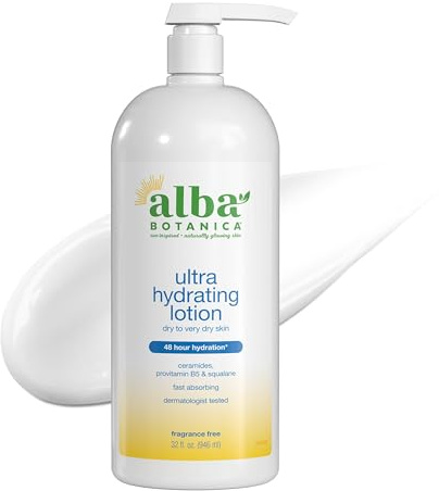 Alba Botanica Daily Moisturizing Body Lotion, Normal to Dry Skin, with Vitamin E and Shea Butter, 32 Oz (Packaging May Vary)