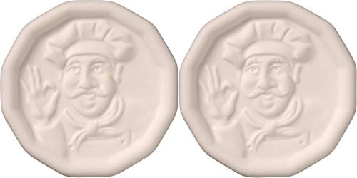 JBK Pottery Chef Design Ceramic Pot Minder, Set of 2