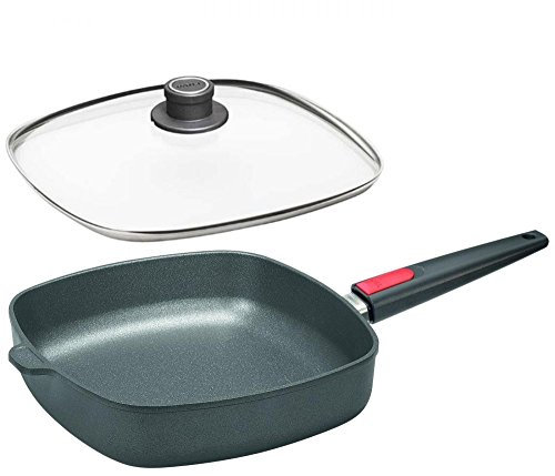 Woll, Gusspfanne 28 x 28 cm Titanium Nowo mit passendem Sicherheitsglasdeckel