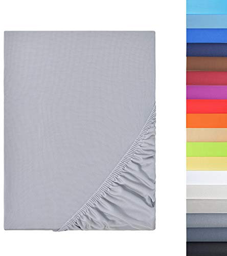 NatureMark - Mikrofaser SPANNBETTLAKEN zum Sparpreis! viele Größen und Farben Markenware (120x200 cm, Silber grau)