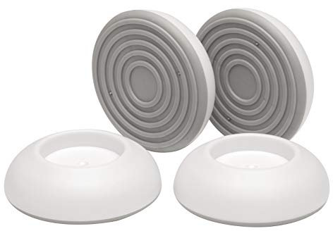 BOMI Elefantenfüße 4er Set rund, Weiß I Wandschutzpads für Treppenschutzgitter ohne Bohren & Türschutzgitter I Antirutsch-Funktion I Wandpads zum Klemmen I Hochwertiges Zubehör für Kinderschutzgitter