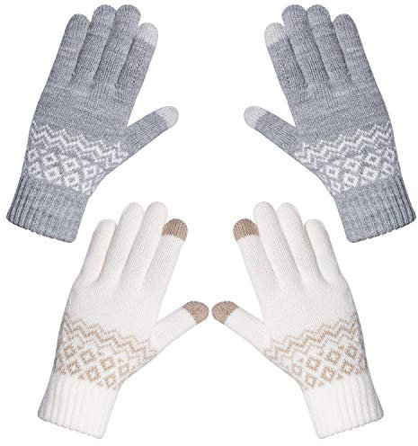 Chalier Fashion Warme Winterhandschuhe für Damen, Winter Touchscreen Handschuhe, winddichte warme Fäustlinge