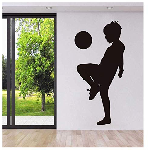 Fußball Wandtattoo Kreative Fußballspieler Wandtattoo Kinderzimmer Heimtextilien Wohnzimmer 58 cm x 117 cm