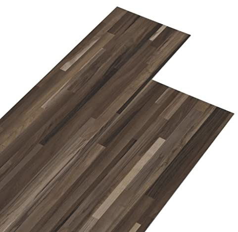 vidaXL Lamas para Suelo Baldosa Azulejo Salón Antiestático Ignífugo Impermeable Antideslizante Autoadhesivas de PVC Marrón a Rayas 5,02m² 2mm