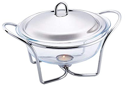 Silver Rectangle Stainless Steel Hot Plate Food Warmer Tray Candle Buffet Adjustable Server Dish (Food Warmer 2.4l Soup)
