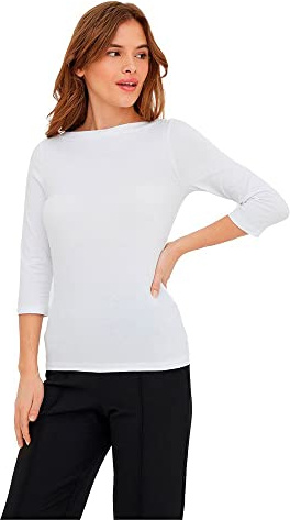 Vero Moda Vmpanda Modal 3/4 Top Jrs Noos Maglietta, Bright White, L Donna