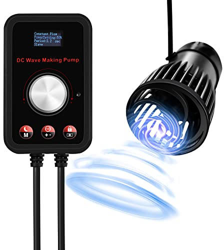 CONQUERALL 28W DC 24V Creador de olas 550-3910GPH Acuario marino Cabezal de potencia para arrecifes Flujo de 10 velocidades Controlable Múltiple Wave Más Ahorro de energía